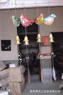 别墅花园的灵动点缀 QH-6938小鸟风铃挂件